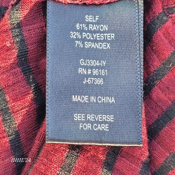 Striped Burgundy & Black Long Sleeve Women Bodysuit With Cross Back/ Medium - Picture 6 of 8